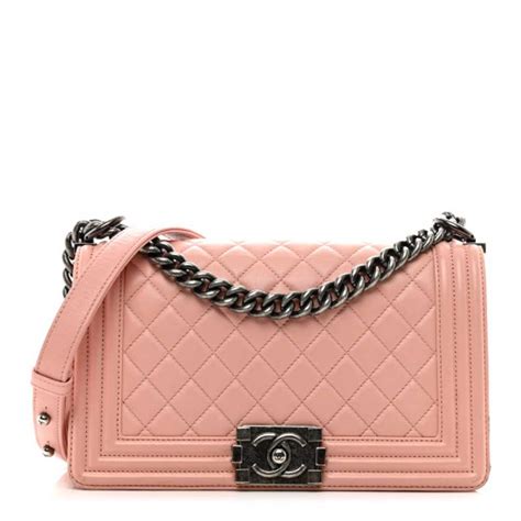 CHANEL Calfskin Quilted Medium Boy Flap Pink 